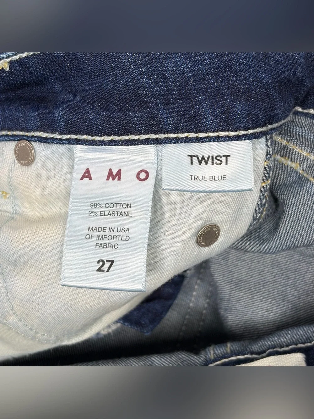 AMO‎ The Twist True Blue Skinny Crop Jeans